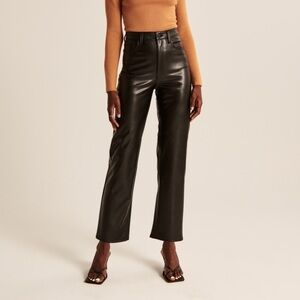 Vegan Leather Ultra High Rise Ankle Straight